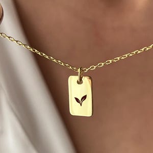 Collana vegana placcata in oro 14K: regalo di gioielli a base vegetale