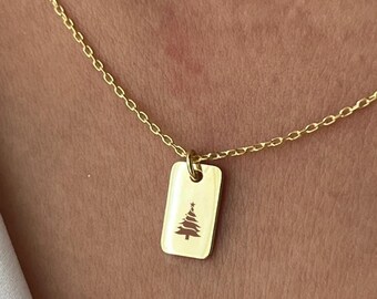 14K Gold Plated Christmas Tree Necklace: Holiday Charm