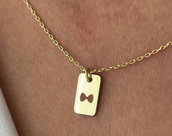 14K Gold Plated Pasta Necklace: Italian Food Lover Jewelry