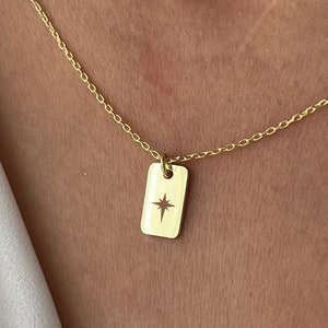 North Star Necklace • 14K Gold Plated • Celestial Jewelry • Gift for Daughter • Night Jewellery • Polar Star Pendant • Winter Necklaces
