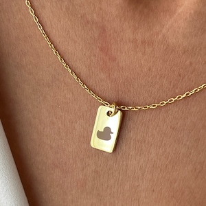 Duck Necklace • 14K Gold Plated • Cute Animal Jewelry • Quack-quack Pendant • Christmas Jewelry • Gift for Her • Gift for Rubber Duck Lover