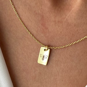 Bee Necklace • 14K Gold Plated • Honeybee Jewelry • Gift for British Girls • Jewelry for Bee  Lover • Bumblebee Pendant • Wasp Jewelry