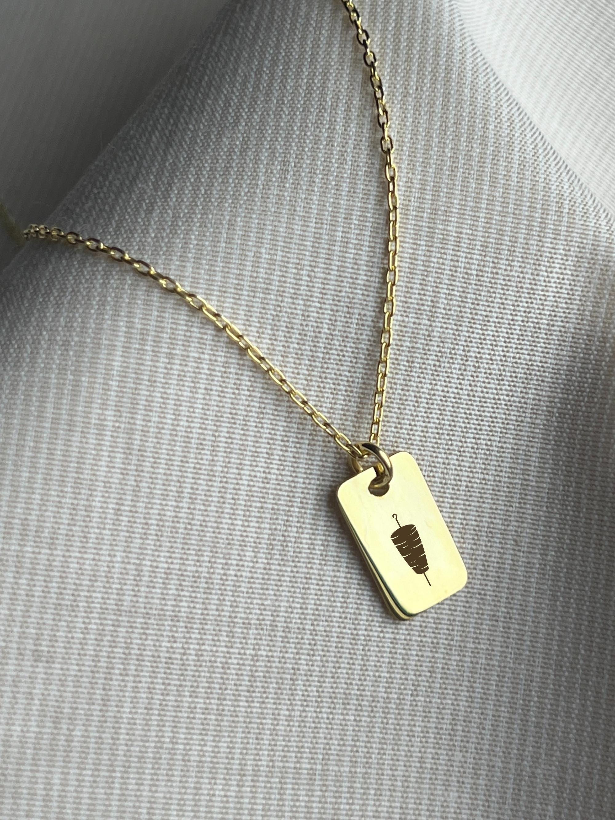 Döner Kebab Necklace: 14K Gold Plated Foodie Jewelry - Etsy