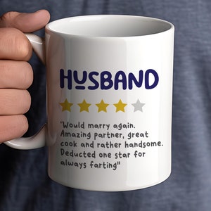 Husband Review Funny Mug | Humorous Gift for Him