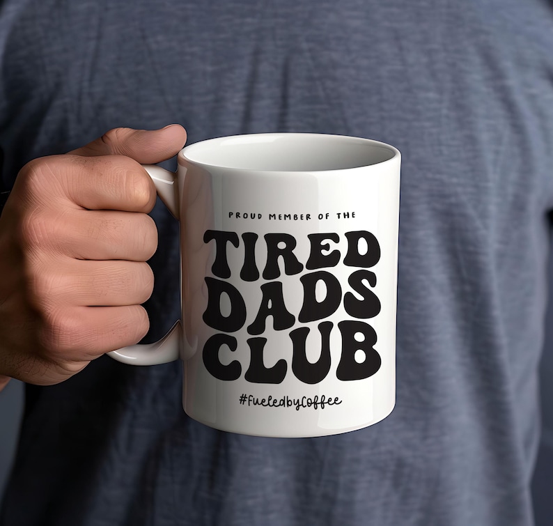 tired dads club mug