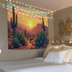 Desert Tapestry, Cactus Wall Decor, Nature Tapestry, Cactus Lover Gift, Cactus Wall Art, Desert Wall Hanging