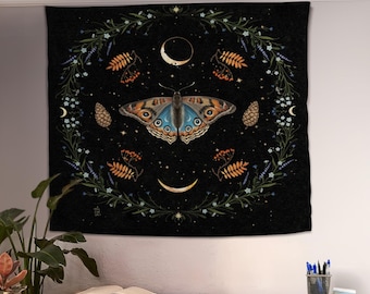 Butterfly Tapestry, Hanging Tapestry, Tapestry Art, Animal Tapestry, Room Tapestry, Tapestry for Wall, Nature Tapestry, Minimalist Tapestry