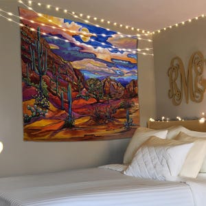 Desert View Tapestry, Large Tapestry Art, Desert Living Room Decor, Abstract Wall Art, Landscape Wall Decor, Desert Wall Tapestry