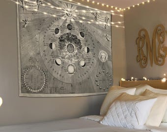 Moon Phase Tapestry, Lunar Phases Art, Astrology Tapestry, Celestial Tapestry, New Home Gift, Moon Phase Decor,Astrology Gift,Lunar Tapestry