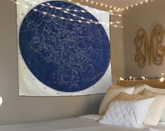 Astrology Map Tapestry, Star Tapestry, New Home Gift, Constellations Tapestry, Astrology Astrologer Wall Art, Zodiac Constellation Decor