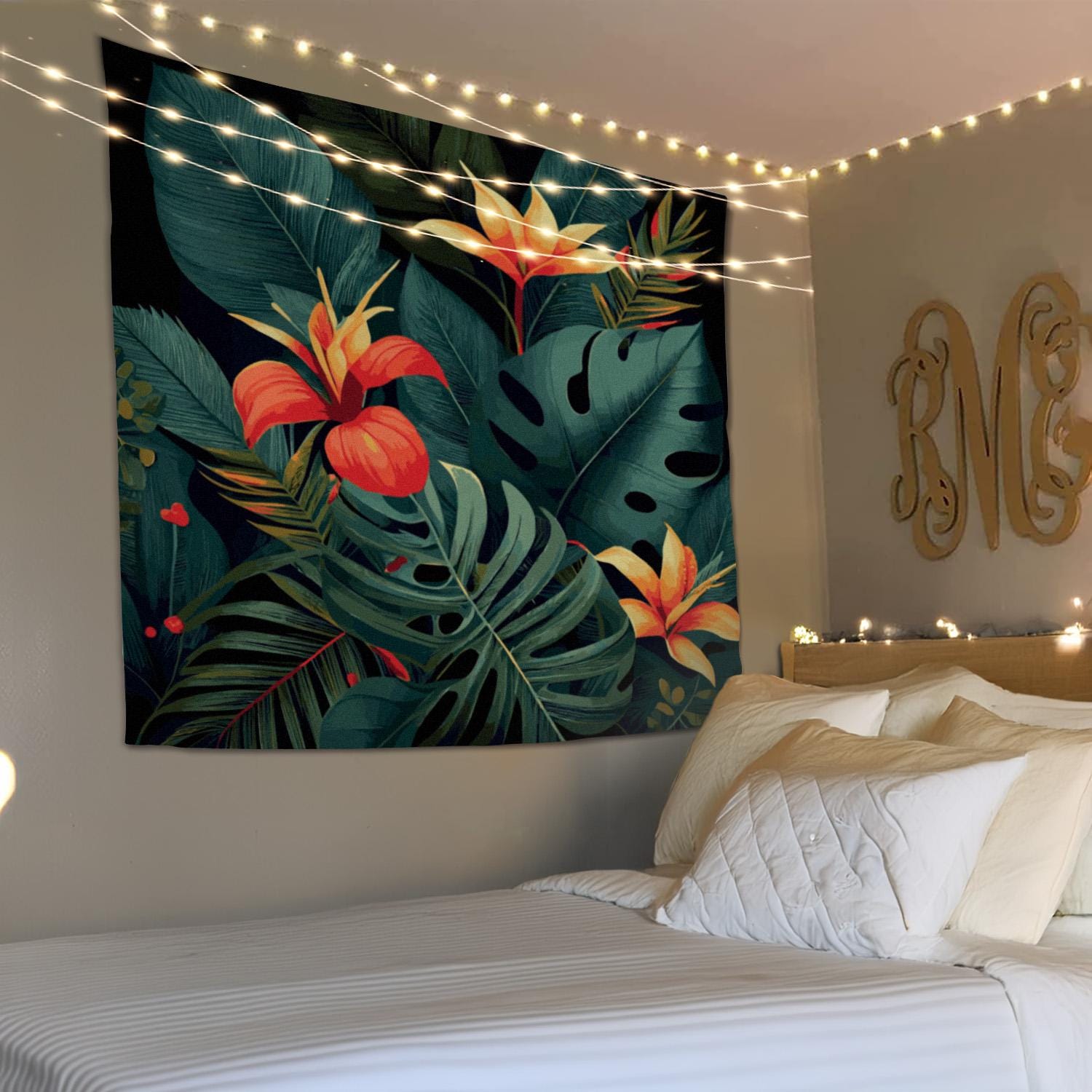 トロピカル タペストリー、自然タペストリー、植物タペストリー、緑の