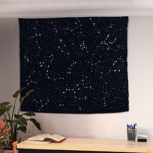 Tapisserie d'étoiles, décoration d'astrologie, art mural constellation, tapisserie décorative, cadeau de pendaison de crémaillère, tenture murale d'étoiles, tapisserie ciel nocturne