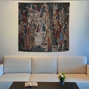 Mittelalterlicher Wandteppich, Gewürzsammlung, gemischt, mittelalterlicher Wandteppich, Wanddeko, Einweihungsgeschenk