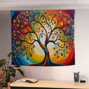 Tapeçaria da Árvore da Vida, Tapeçaria Estética, Decoração de Parede da Árvore da Vida, Arte de Parede Yggdrasil, Decoração de Pendurar na Parede, Ideia de Presente Única, Decoração para Casa