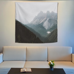 Mountain Tapestry Wall Art, Landscape Wall Hanging, Home Decoration, Nature Wall Decor, Mountain Scene Art, Living Room Tapestry