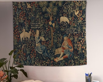 Medieval Tapestry Wall Hanging, Maximalist Room Art, Tapestry Wall Art, Medieval Style Decor, Historical Tapestry