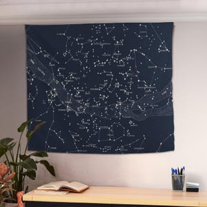 Arazzo con mappa stellare, regali per astronomi, decorazione da parete con mappa stellare, arte delle costellazioni, arazzo con astrologia, arazzo da parete per dormitorio, regalo per la nuova casa