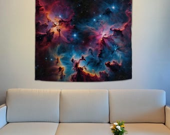 Tapiz galáctico, tapiz de pared del universo, regalo para un nuevo hogar, decoración celestial para el dormitorio, arte cósmico para la pared, decoración de tapiz espacial