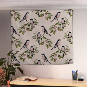 鳥のヴィンテージ壁掛けタペストリー、鳥好きへのギフト、布製壁掛け、鳥のタペストリー、自然のタペストリー、動物のタペストリー、鳥のヴィンテージ壁掛けアート