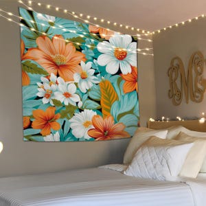 Colorful Botanic Tapestry, Natural Tapestry, Flower Tapestry, Art Tapestry Decor, Tapestry Wallhanging, Custom Tapestry, Tapestry Wall Art