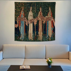 Der Obstgarten Tapisserie, Mittelalterlicher Wandteppich, Großes Wandtuch, Housewarming Geschenk, Mittelalterliche Wandkunst, Dekorative Wandkunst, Wandbehang