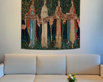 The Orchard Tapestry, Medieval Tapestry, Large Wall Tapestry, Housewarming Gift, Medieval Wall Art, Decorative Wall Art, Wall Hanging