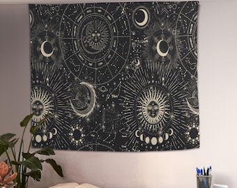 Zodiac Tapestry, Astrology Lover Gift, Celestial Wall Art, Constellation Wall Decor, Home Decoration, Constellation Art, Large Wall Art