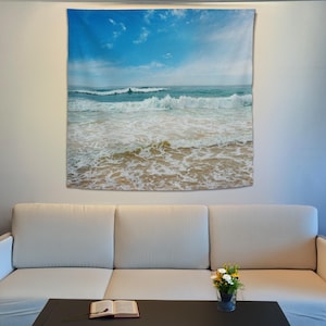 Ocean Beach Tapestry, Sea Wave Tapestry, Ocean Wall Decor, Coastal Tapestry, Seaside Wall Art, Beach House Decor, Living Room Wall Art