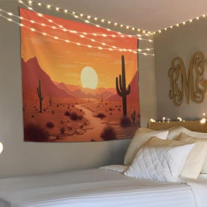 Desert Cactus Wall Art, Cactus Tapestry, Boho Wall Decor, Housewarming Gift, Livingroom Decor, Nature Tapestry, Southwestern Art