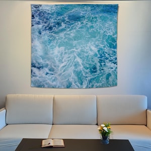 Ocean Wall Tapestry, Wave Wall Hanging, Aesthetic Tapestry, Seaside Wall Decor, Sea Wall Art, Birthday Gift, Above Bed Decor