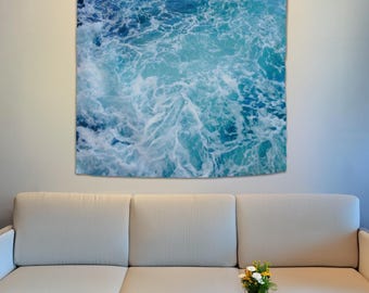 Ocean Wall Tapestry, Wave Wall Hanging, Aesthetic Tapestry, Seaside Wall Decor, Sea Wall Art, Birthday Gift, Above Bed Decor