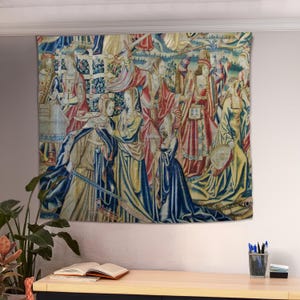 Hampton Court Wall Tapestry, Medieval Room Wall Decor, Medieval Backdrop, Historical Wall Art, Wall Hanging, Medieval Tapestry