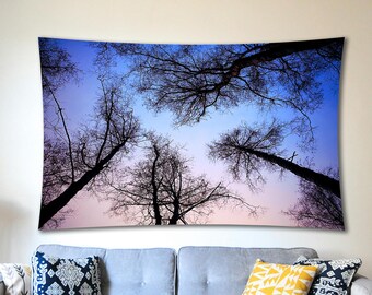 Night Sky Tapestry, Forest Tapestry Wall Hanging, Tapestry Aesthetic Wall Decor, Sky View Wall Art, Sky Home Decor, Bedroom Tapestry