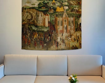 British Field of the Cloth of Gold, Medieval Tapestry, Large Wall Tapestry, Housewarming Gift, Medieval Wall Art, Medieval Backdrop