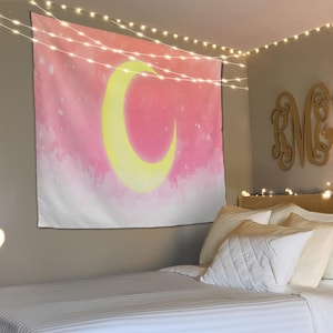 Moon Tapestry, Moon Lover Gift, Boho Tapestry, Wall Art Decor, Housewarming Gift, Moon Decor Tapestry, Celestial Wall Art, Wall Tapestry
