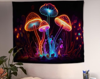 Mushroom Tapestry, Mushroom Decor, Trippy Tapestry, Background Tapestry, Unique Wall Art, Home Decor, Nature Tapestry, Wall Hanging Decor