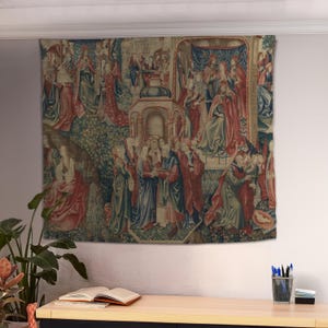 Medieval Tapestry, Middle Ages Decor, Antique Tapestry, Medieval Home Decor, Medieval Wall Art, Vintage Home Decor, Medieval Themed Gift