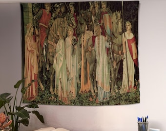 The Arming and Departure of the Knights Tapestry, Medieval Wall Art, Tapestry Wall Decor, Medieval Tapestry, Housewarming Gift, Wall Hanging
