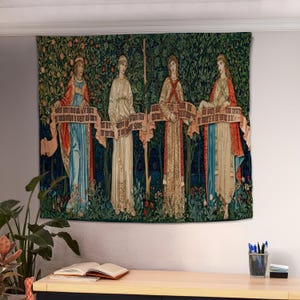 Der Obstgarten, Mittelalterlicher Wandteppich, Vintage Wandbehang, Wandbehang, Tapisserie, Wandbehang, Wanddeko