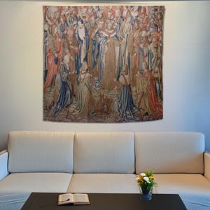 David Receiving the Badges from David and Bathsheba, Medieval Tapestry, Medieval Wall Art, Tapestry Aesthetic Wall Hanging, Wall Decor