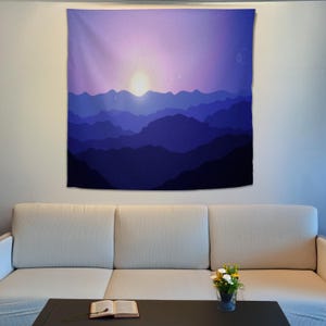 Sunrise Wall Tapestry, Landscape Tapestry, Mountain Tapestry, Nature Lover Gift, Landscape Wall Art, Minimalist Decor, Home Wall Hanging