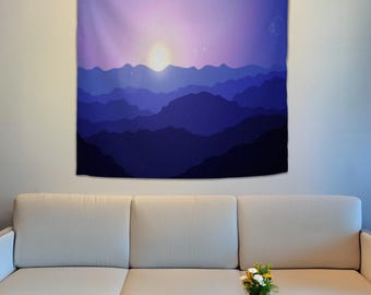 Sunrise Wall Tapestry, Landscape Tapestry, Mountain Tapestry, Nature Lover Gift, Landscape Wall Art, Minimalist Decor, Home Wall Hanging