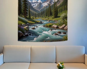 Nature Tapestry, Mountain Tapestry, Landscape Wall Art, College Tapestry, Aesthetic Room Decor, Forest Tapestry, Large Wall Hanging