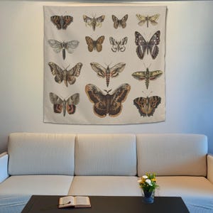 Moth Tapestry, Butterfly Tapestry, Aesthetic Tapestry, Moth Wall Decor, Housewarming Gift, Home Decor, Butterfly Aesthetic Wall Art