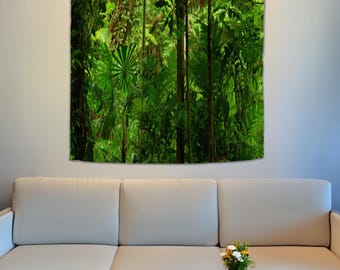 Tapisserie murale jungle feuilles d'or - TenStickers