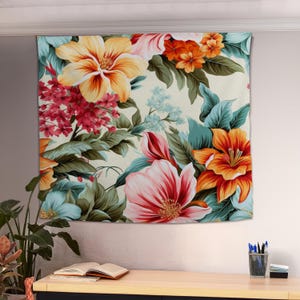 Vintage Flowers Tapestry, Flowers Wall Hanging, Botanical Tapestry, Tapestry Wallhanging, Flower Aesthetic, Tapestry Decor, Nature Tapestry