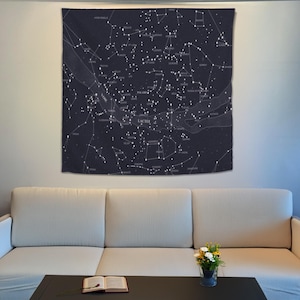 Astronomie Karte Wandteppich, Astrologie Tapisserie, Sternenkarte, Astronom Geschenke, Sternkarte, Konstellationen Karte, Geschenk für ein neues Zuhause, Wandbehang