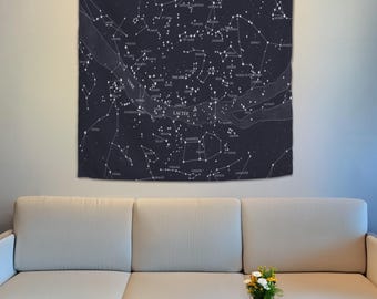 Astronomy Map Tapestry, Astrology Tapestry, Star Map, Astronomer Gifts, Star Tapestry, Constellations Map, New Home Gift, Wall Tapestry