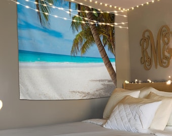 Beach Wall Tapestry, Exotic Landscape Wall Hanging, Coastal Tapestry, Ocean Wall Decor, Tropical Tapestry, Aesthetic Room Art, Home Decor
