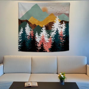 Mountain Tapestry, Landscape Wall Art, Nature Tapestry, Abstract Mountain Wall Decor, Large Wall Art, Landscape Tapestry, Living Room Decor